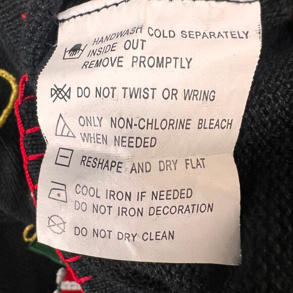 Vintage BP Design Cardigan Sweater L Black Embellished Christmas Holiday Grandma - Picture 11 of 12